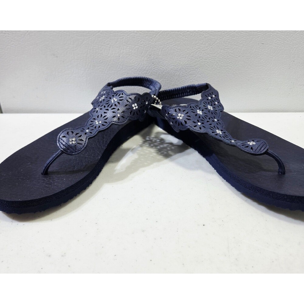 Skechers Women’s Sandals 9 Navy Cali Yoga Foam NEW - Picture 4 of 7